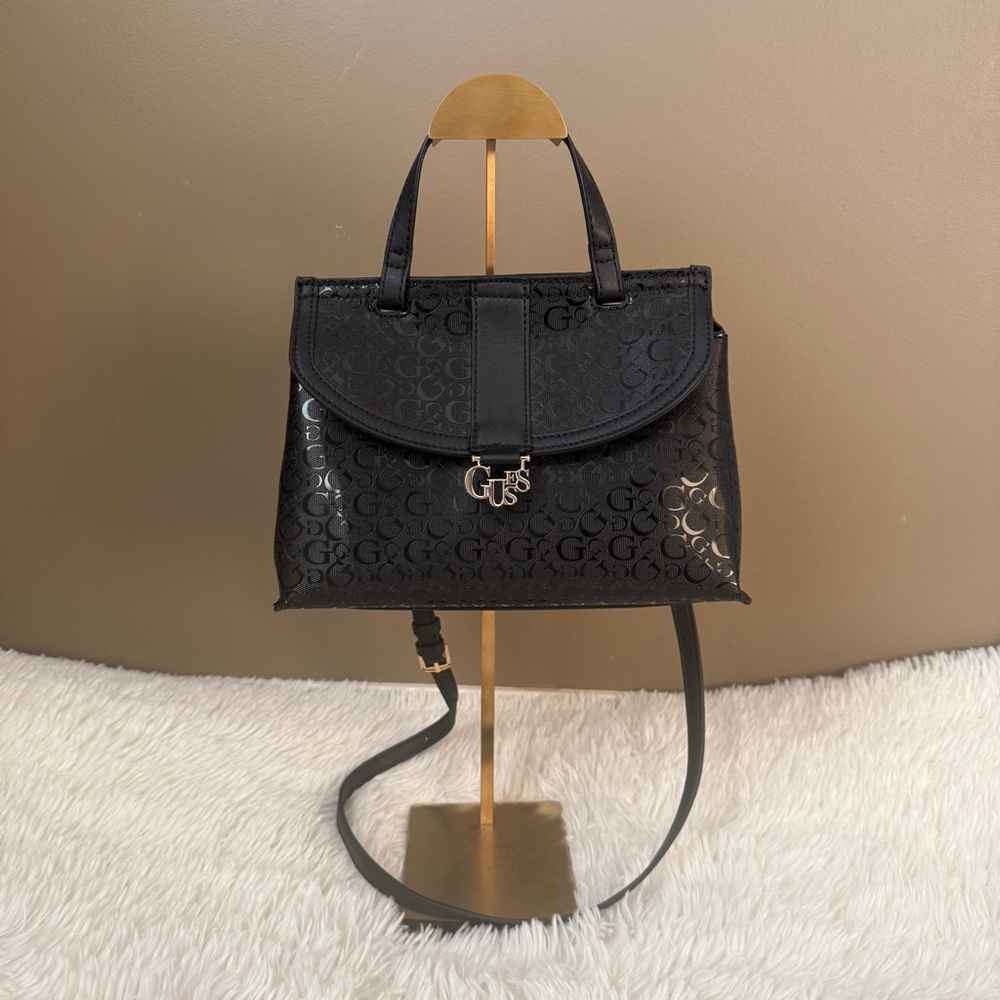 GUESS Hemlock Logo Embossed Satchel